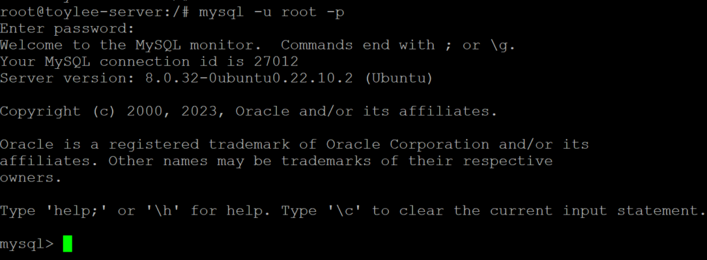 mysql 접속