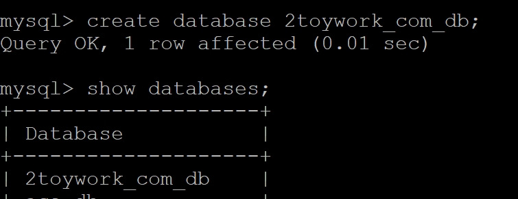 mysql create database