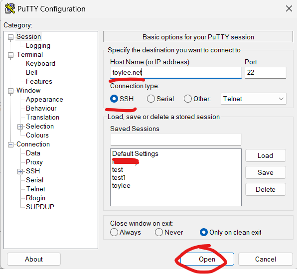 mysql putty 접속