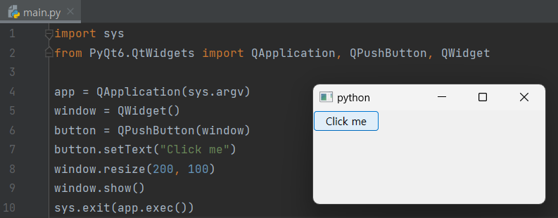 PyQt6 위젯 QPushButton