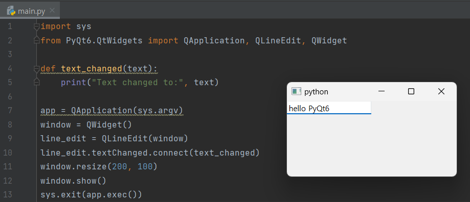 PyQt6 위젯 QLineEdit