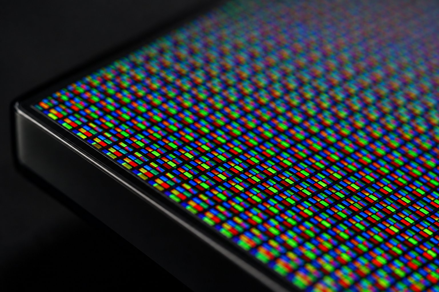 디스플레이 RGB 픽셀을 개념적으로 표현한 AI 생성 이미지